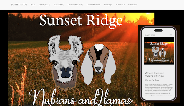 Sunset Ridge Farm website